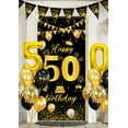 thumbnail image 4 of YANSION 50th Birthday Decorations, Black Gold 50th Party Balloons, Happy Birthday Backdrop Black Gold Sign Poster 50th Anniversary Banner Photo Booth Background Banner for 50th Party Event Supplies, 4 of 8