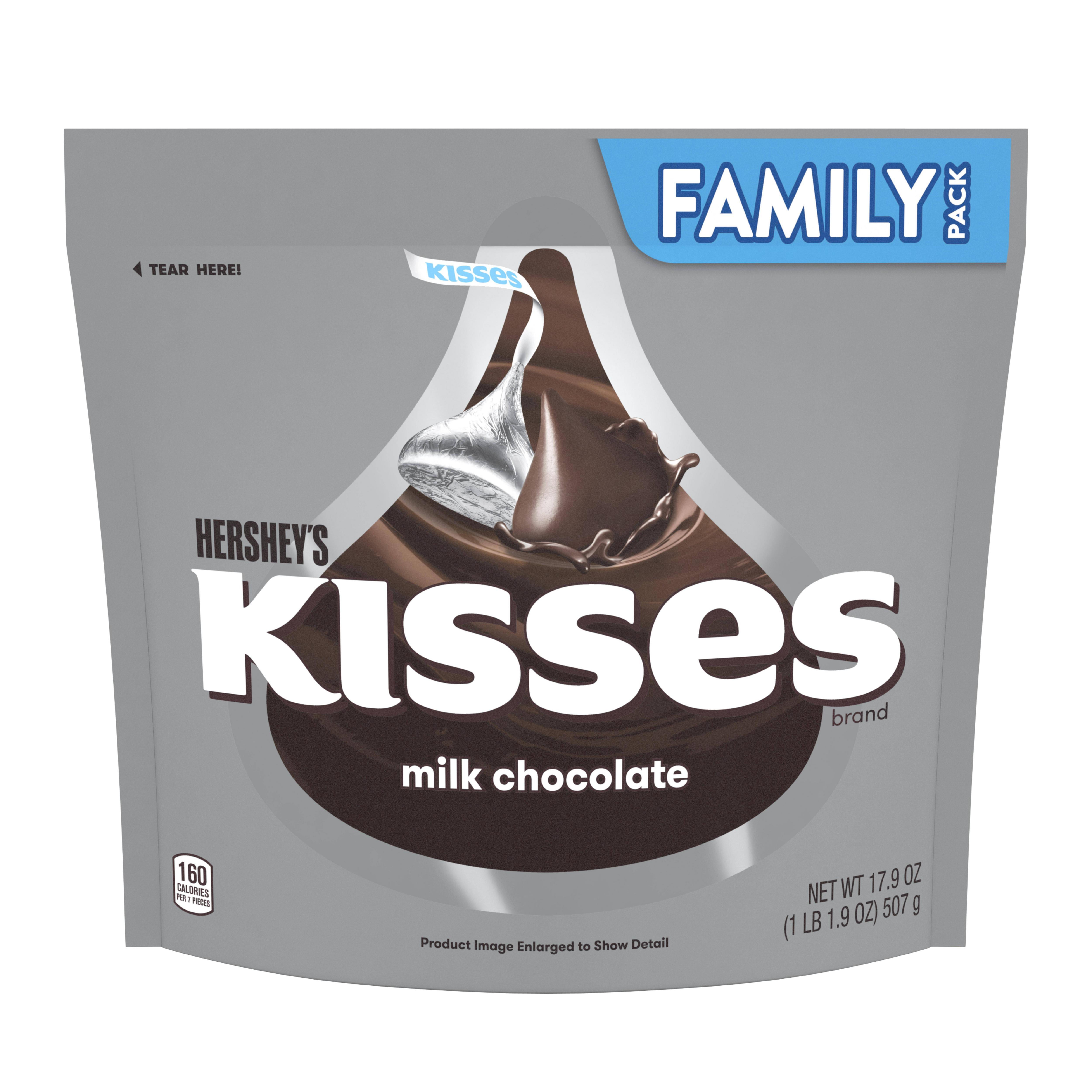 Hershey’s Kisses Candy Family Pack, Milk Chocolate, 17.9 ...