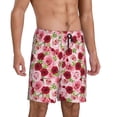 thumbnail image 2 of Fotbe Rose Flowers Pantalones Cortos de Pijama para Hombre, Ropa de Dormir, Pantalones de Pijama Cortos para Hombre-Small, 2 of 6