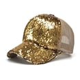 thumbnail image 2 of Glitter Sequin Baseball Cap for Men Women Summer Mesh Breathable Trucker Hat, 2 of 3