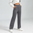 thumbnail image 3 of Bloomae Womens High Waist Button Stretchy Work Pants Comfortable Straight Leg Office Dress Pant Business Casual Trousers with Pockets, 3 of 8
