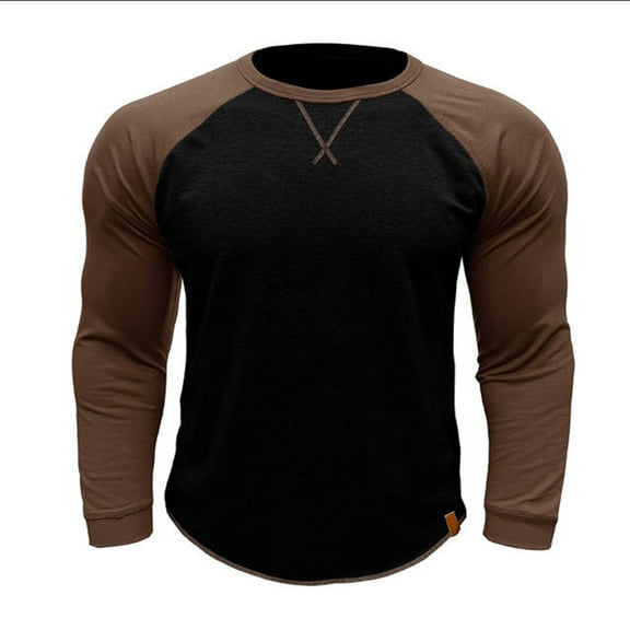 Men's Casual Classic Vintage Long Sleeve Sweatshirts Crew Neck Sweater Lightweight Baseball Active Pullovers Color Block Shirts Workout Running Tops