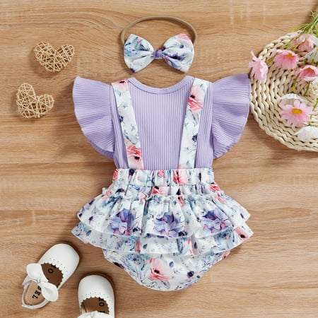 

PEASKJP Long Sleeve Bodysuit Girls Breathable Texture Baby Baby Girl s Romper Jumpsuit 100% Organic Cotton One-Piece Coverall Purple 12-18 Months
