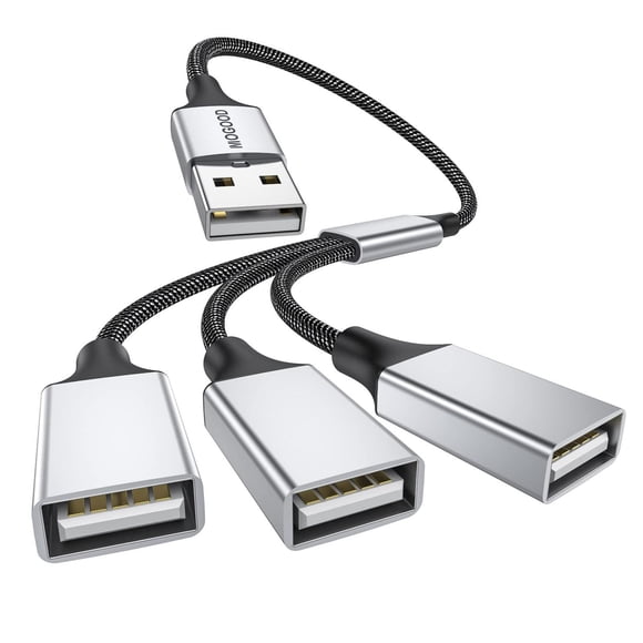 Cable Divisor USB MOGOOD Negro 3 Puertos para Carga y Transferencia de Datos