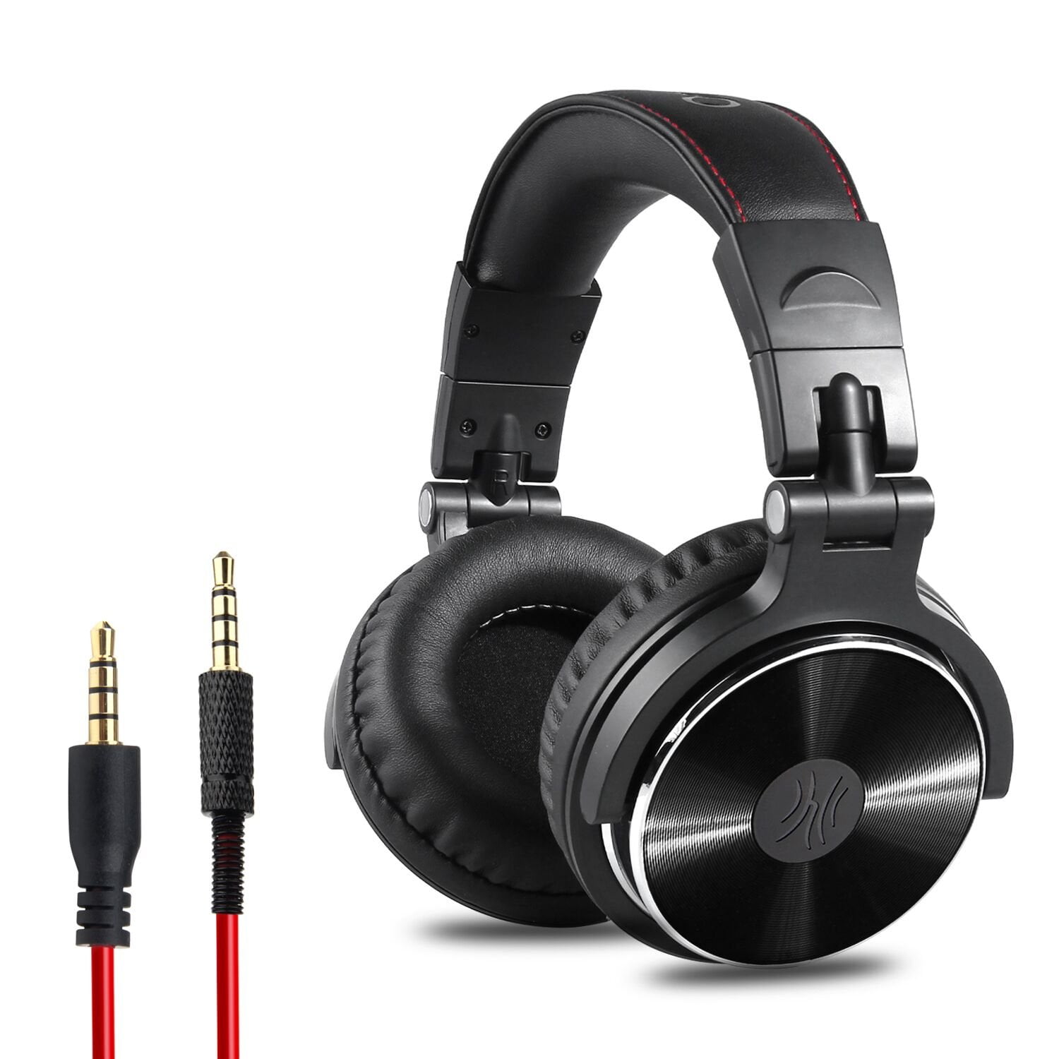 Wired Over-Ear Headset With Microphone Hifi Studio Dj Headphones  Professional Stereo Monitor Foldable Earphones(Black) 