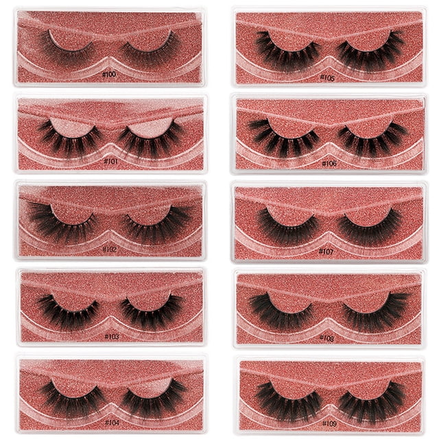 Fiudx Pestañas Postmortem, Visón Comodas, Set Belleza de Aspecto Natural, Resistentes Al Sudor, Ideales para Fiestas, Maquillaje Diario, Tendencia de Moda Femenina, 10 Pares Surtidos.