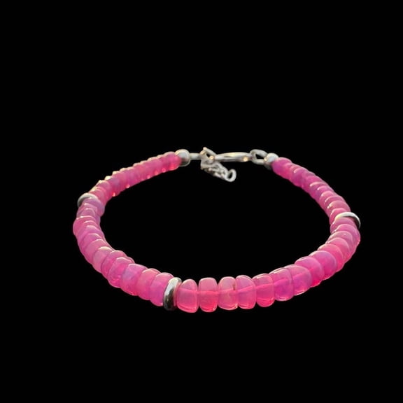 AAA Pink Opal Bracelet: Handmade Ethiopian Gemstone Jewelry