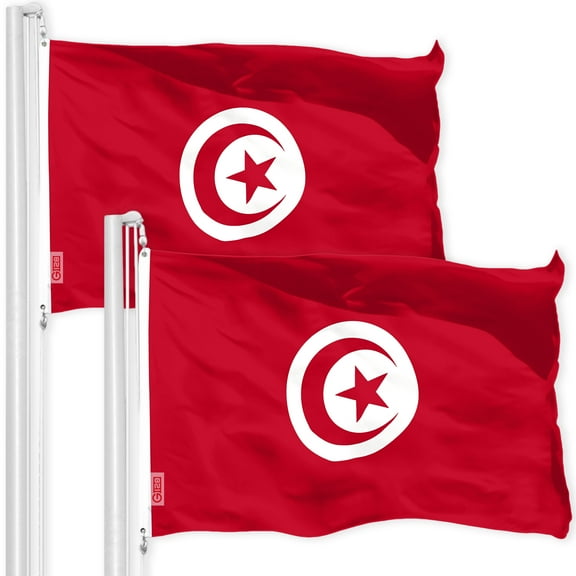 Tunisia Tunisian Flag 3x5FT 2-Pack 150D Printed Polyester By G128