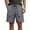 Gray, variant on Men Large Checkered Flap Cargo Shorts Woven Dark Drawstring Waist Oversized Side Flap Pockets Knee Length Woven Fabric Outdoor Street Camping Walking Travel Daily Short Pants Solid Color