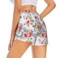 thumbnail image 3 of Disketp Rose Flowers Print Women's Shorts Workout Shorts for Athletic Gym Running Shorts with Phone Pockets Large, 3 of 8