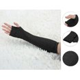 thumbnail image 2 of INSPIRE CHIC Women's Elbow Length Thumbhole Arm Warmer Fingerless Gloves Black, 2 of 6