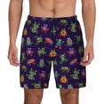 thumbnail image 2 of Picia Mexican Frogs pattern Mens Swim Trunks with Compression Liner Stretch Beach Shorts Quick Dry with Zipper Pockets No-Chafing Board Shorts-X-Large, 2 of 9