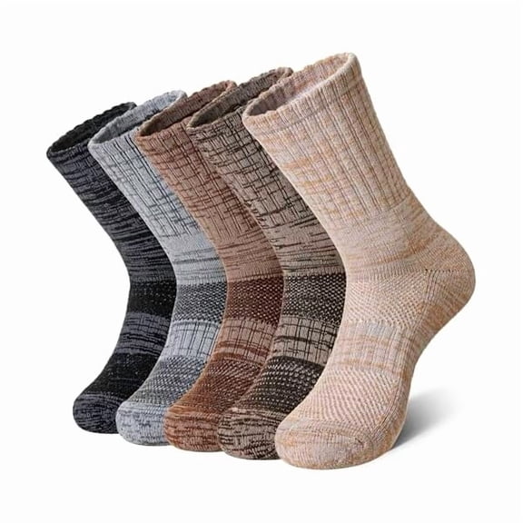 Eryueer Merino Wool Hiking Socks for Women Men Thermal Winter Warm Moisture Wicking Boot Work Cushion Gift Socks 5 Pairs