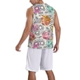 thumbnail image 2 of Naloa Skull and Flowers Basketball Jersey Reversible Men's Mesh Athletic Sports Shirts Training Practice S-4XLSmall, 2 of 6