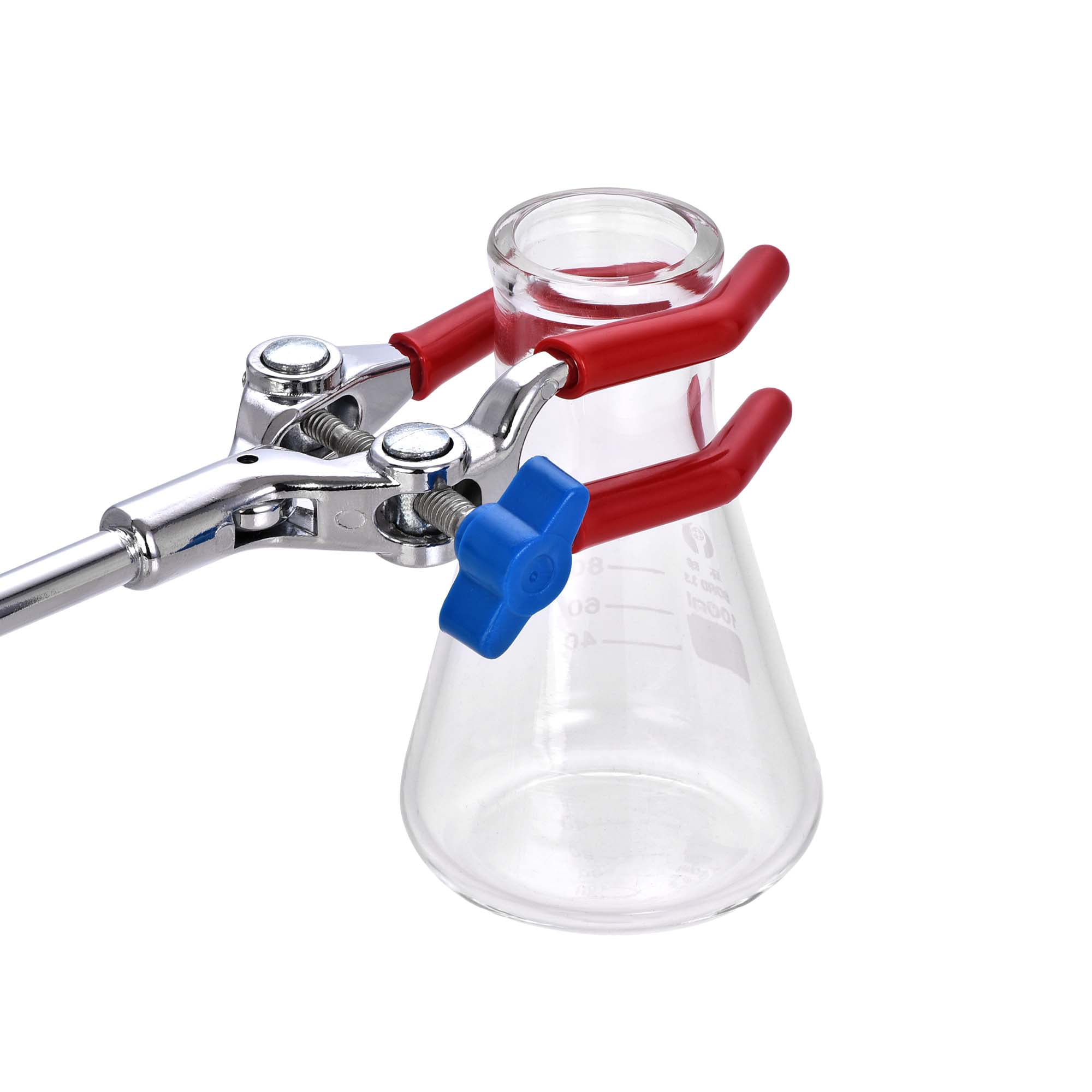 uxcell Labs Clamp 4 Prongs Flask Beaker Clamp Holder Plastic Coated Fingers 280mm Length Opens Up to 86mm Diameter Silver Tone for Usual Clamp 2Pcs 