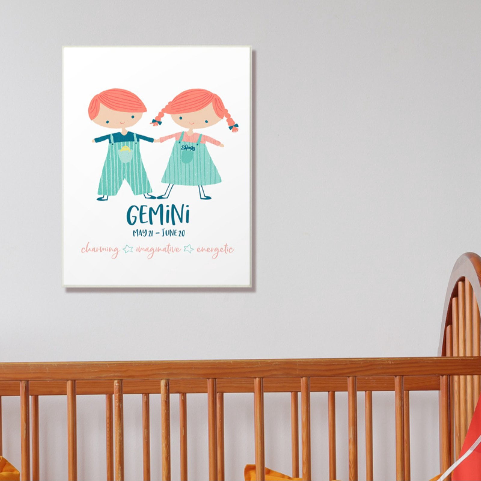 The Stupell Home Decor Collection Fun Modern Zodiac Gemini Children Wall Art