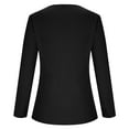 thumbnail image 4 of Vivianyn HD Women's Lace Trim V Neck Ribbed Top, Long Sleeve Casual Blouse,Black,Size S-XXL, 4 of 7