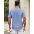 thumbnail image 4 of COOFANDY Mens Short Sleeve Casual Button Down Shirts Summer Untucked Dress Shirts with Pocket, 4 of 5