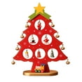 thumbnail image 2 of Anhility Mini Wooden Christmas Tree Desktop Decoration Xmas Decoration Novelty Art Christmas Decor for Dorm Hotel Office Restaurant Living Room, Red, 8.66x6.69in, 2 of 6