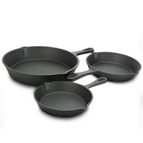 General Store Addlestone 3-Piece Preseasoned Cast Iron Skillet Set in Black