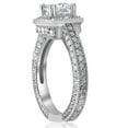 thumbnail image 3 of Pompeii 2ct Vintage Princess Cut Diamond Halo Engagement Ring 14K White Gold (G/H,I1-I2), 3 of 3