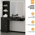 thumbnail image 3 of DreamCurship Wall Mount Salon Stations, Barber Station with 3 Hair Dryer Holder, Beauty Salon Spa Equipment with 2 Drawers, 1 Storage Cabinet, Black, 3 of 8