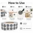 thumbnail image 3 of Royal Green Color-Coding Labels 0.375 inch Circular Sticker Roll in Grey 10mm - 3000 Pack, 3 of 5
