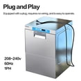 thumbnail image 3 of HYBOKITCH Undercounter Commercial Dishwasher/Glasswasher Built-in Booster, Built-in Detergent & Rinse Aid Pumps, Stainless Steel, Up to 40 Racks/Hr, 208~240V, 3 of 8