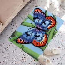 BESTSKY Latch Hook Rug Kits Embroidery DIY Butterfly Pattern Crochet Needlework Crafts for Adults and Kids Beginners 16"x24"