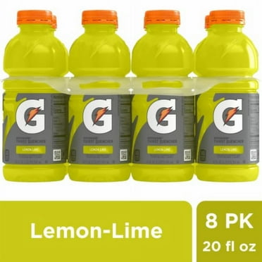Gatorade Thirst Quencher Yellow Lemon Lime Electrolyte Enhanced Sports Drink - 20 fl oz - 8 bottles