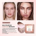 thumbnail image 2 of Multipurpose Contour Bronzer Powder Foundation, Lightweight Buildable Sheer to Light Coverage, Long-lasting, Satin Shimmer Finish Face Powder Makeup & Setting Powder, 2 of 10