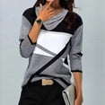 thumbnail image 1 of Mikilon Femmes Casual Positionnement Impression Plié V-Cou Manches Longues Tops Blouse, 1 of 8
