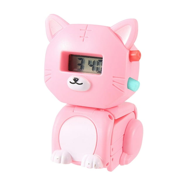 Reloj eléctrico de juguete, juguete de deformación de animales, juguetes para niños, relojes digitales, reloj de pulsera para niños, niños y niñas gatito rosa CUTICAT Ver juguetes