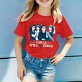 thumbnail image 2 of Les Grandes Filles Resteront des Filles T-Shirt Imprimé à Manches Courtes à Col Rond Haut Vêtement Rouge Taille 12-13T, 2 of 4