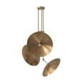 thumbnail image 4 of 3 Light Domed Pendant Mid Century Modern Raw Brass Sputnik chandelier light Fixture, 4 of 8