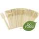 thumbnail image 1 of Zhuge Tenedores de madera desechables - 100 piezas - 6" de largo Juego de cubiertos de madera biodegradables y compostables ecológicos Utensilios de madera, 1 of 5