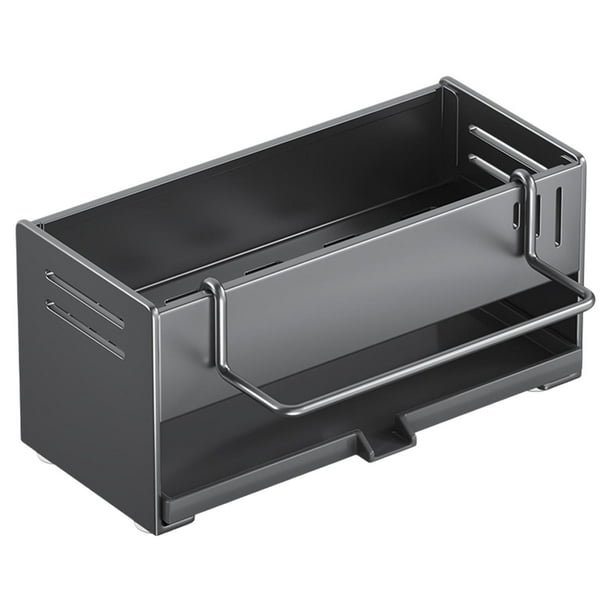 Soporte de esponja para fregadero de la cocina Gadgets de soporte de esponja con bandeja de desagüe extraíble jabón de jabón de la esponja organizador A con estante de toallas