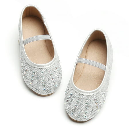 

Toddler/Little Girls Mary Jane Ballerina Flats Size 5 Shoes Slip-on School Party Dress Shoes