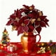 thumbnail image 1 of Flores artificiales de terciopelo tinto vino | Tallos florales artificiales de burdeos profundo de alta gama | Decoración navideña de lujo | 15,75 pulgadas de longitud | Material de tela duradero, 1 of 8