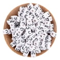 thumbnail image 3 of 20/50/100 piezas de 10 x 10 mm de cuentas acrílicas con letras blancas cuadradas, cuentas espaciadoras sueltas con forma de cubo AZ para hacer joyas, accesorios de bricolaje, 3 of 5
