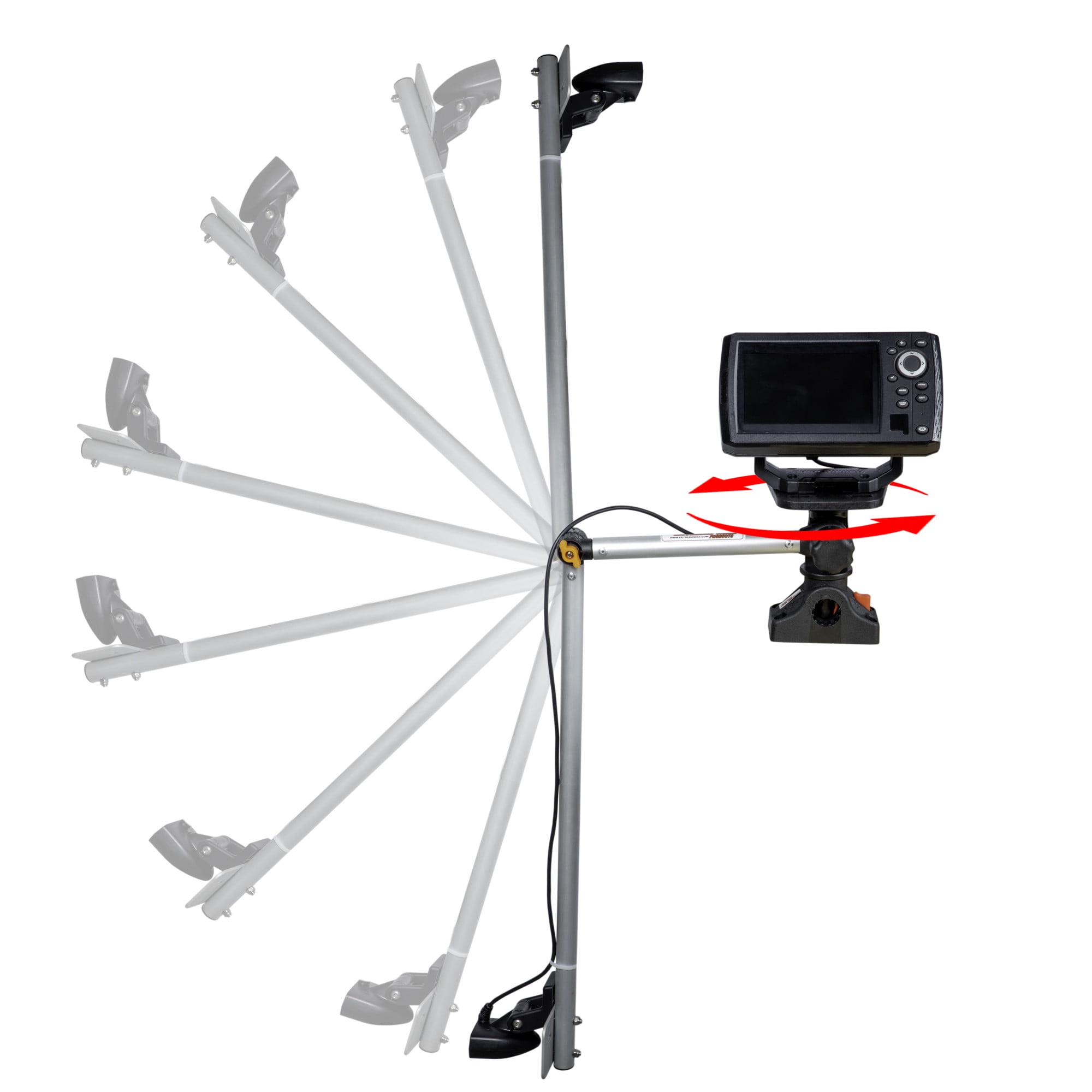 Extreme Max 3006.8652 Portable Foldable Transducer Arm with Fish Finder Bracket for Kayaks & SUP