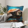 thumbnail image 6 of Haiem Realistic Turtle Print Velvet Soft Solid Decorative Square Throw Pillow Covers Set with Elegant Piping Christmas Cushion Case for Sofa Bedroom Car-20"x20", 6 of 8