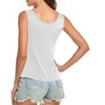 thumbnail image 6 of GAQLIVE Women Tank Tops O-Neck Tank Vest Tops For Women U Silk Summer Satin Sleeveless Blouse Basic Camisole Shirts Tank Camis Sleeveless Blouses White M, 6 of 6