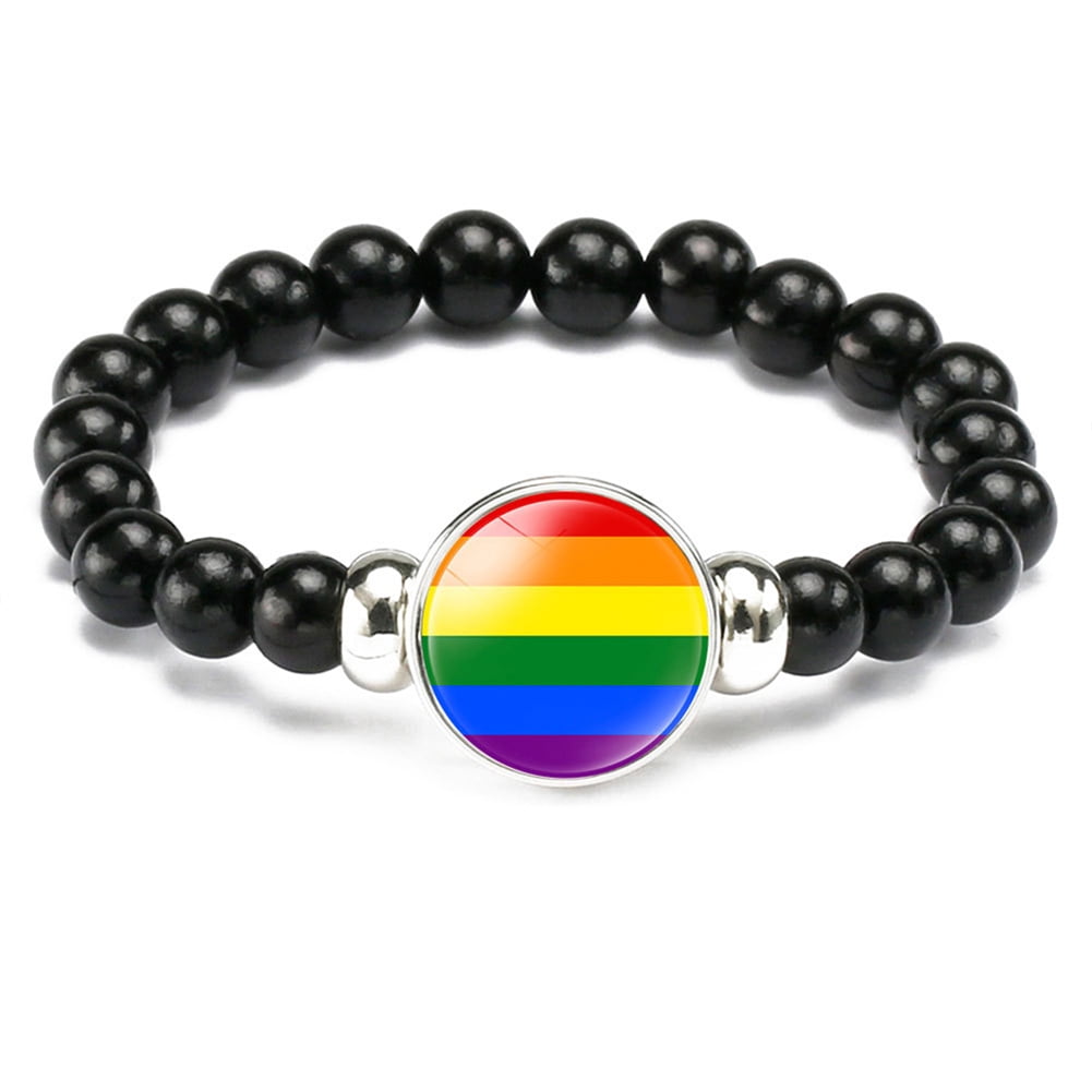 LGBT Gemstone chip bracelet Asexual.