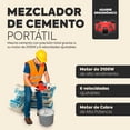 thumbnail image 2 of Mastery Brand Mezclador De Cemento Portátil - Potente Revolvedora de Concreto Eléctrica para Lechada, Mortero, Resina Epóxica, Pintura y Revestimientos, 6 Velocidades, Diseño con Varilla Integrada, 2 of 7