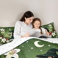 thumbnail image 4 of spefrowx Folk Green Lily Witch Twin Bedding for Women, Moss Mushroom Star Print Bedding Comforter Set, Reversible, 7 Pieces, 4 of 6