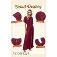 thumbnail image 7 of NAYTOAO Women's Pleated Lined Maxi Dress Flutter Sleeve Front Slit Cocktail Wedding Guest Dress, 7 of 7
