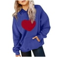 thumbnail image 2 of Posijego Hoodie for Girls Boys Valentine's Day Sweatshirt Heart Printed Hooded Pullover Tops with Pockets, 2 of 4
