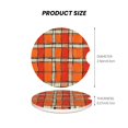 thumbnail image 2 of Round Ceramic Car Coasters 2 Pack Absorptive Clean Cork Bottom For Anti-Slip Use On Most Cars Orangered Houndstooth Checkered Hand-Drawn Sketch_3, 2 of 8