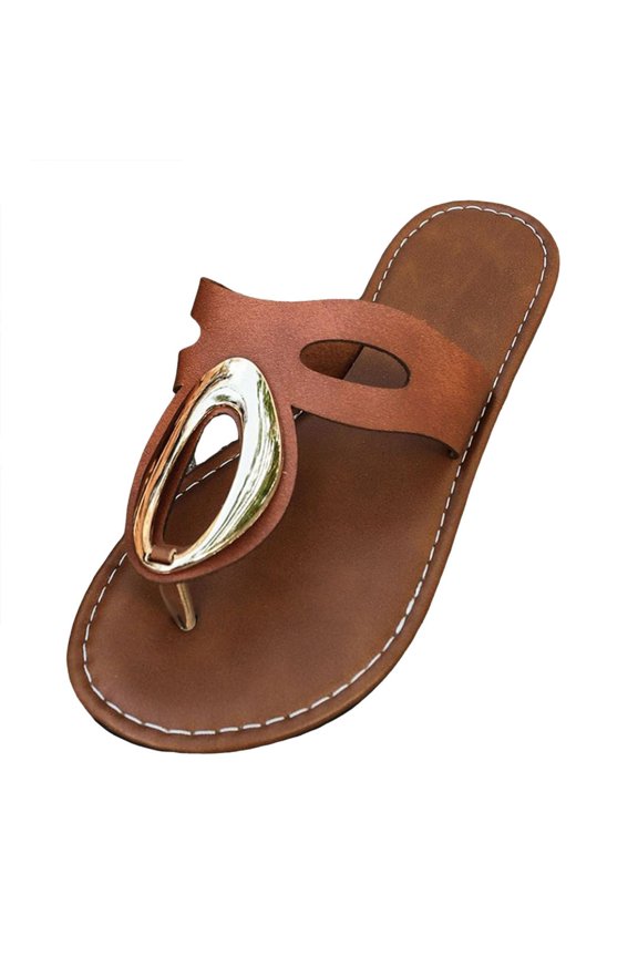 2025 women's flat bottomed slippers, comfortable bathroom soft soled walking shoes, home quick drying flip flops, fashionable beach vacation one foot casual shoes